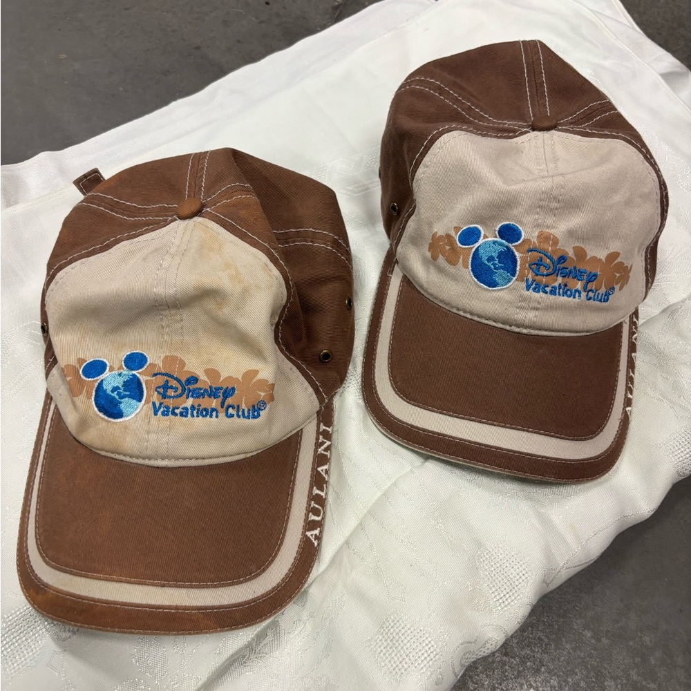 Disney Vacation Club Brown and Cream Cap X2